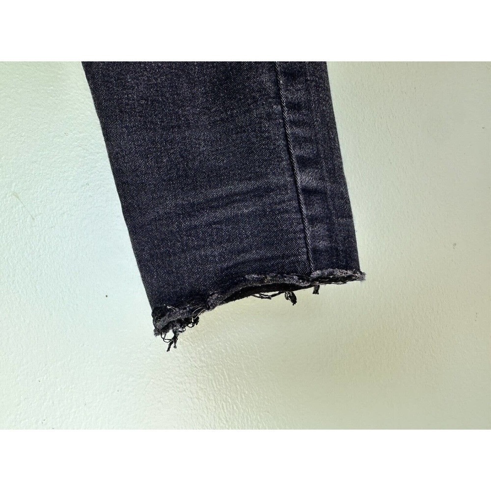 Zara Jeans Trafaluc Denim Makers Raw Hem Ripped Knee Holes Black Sz 8 Grunge Emo - Picture 6 of 8